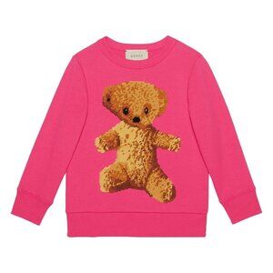 Gucci Kids Children's Sweatshirt With Teddy Bear Pink Size 10